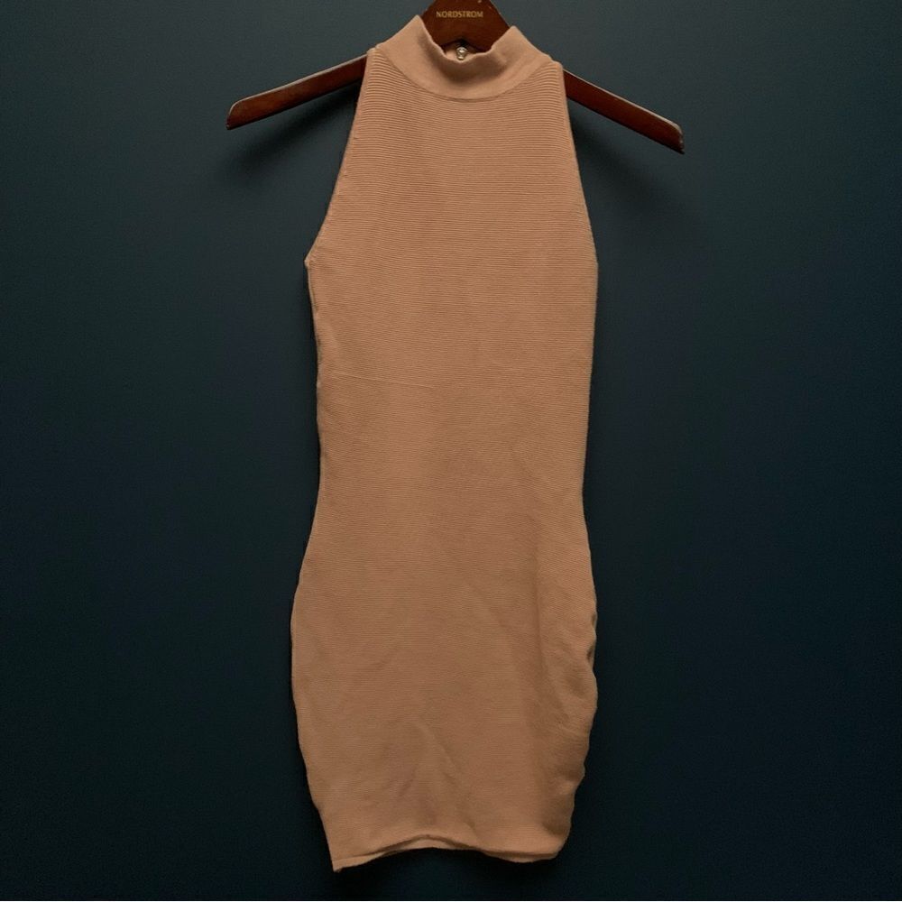 Olivaceous Ribbed Mini Dress Small